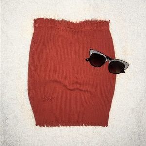 Orange Bodycon Skirt